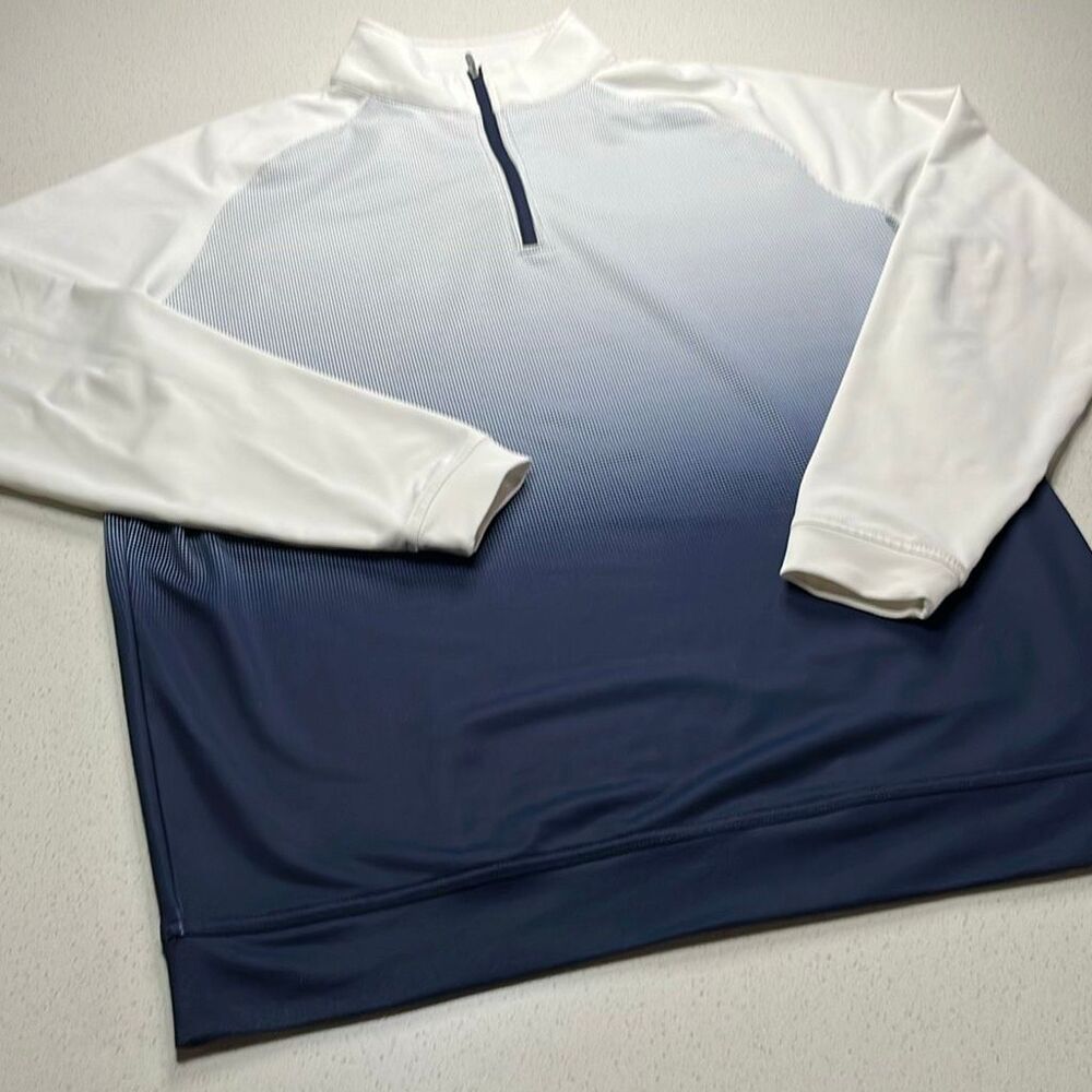 Peter Millar Performance Blue Ombré 1/4 Zip Pullover Sweatshirt Mens Large